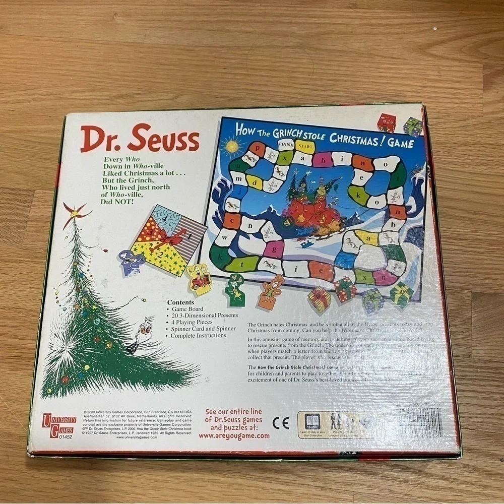How the Grinch Stole Christmas Board Game Dr. Seuss University Vintage